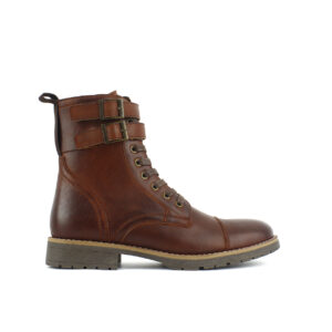 Men's Double‑Buckle Leather Combat Ankle Boot | OEM ODM Custom Boots