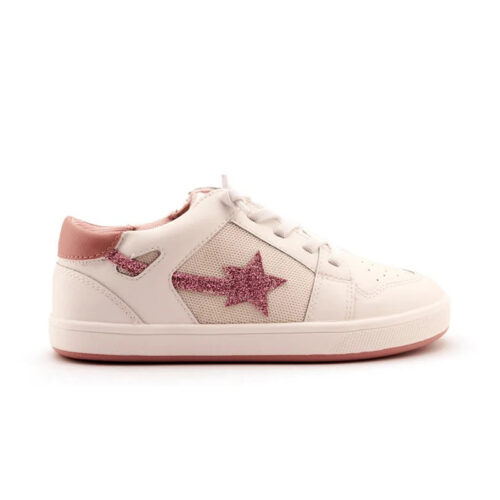 Unisex Kids Star Patch Low‑Top Skate Sneaker | Mixed‑Media Children Casual Shoes OEM ODM