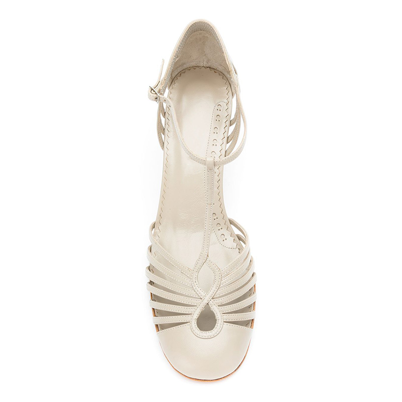 Sandales Mary Jane vintage à talon carré et bride en T