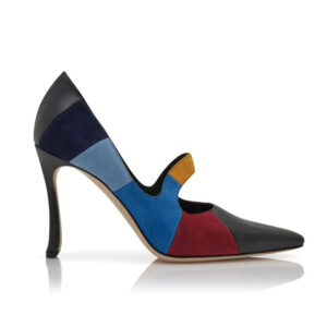 Multicoloured Suede Mary Jane Pumps