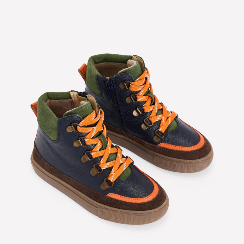 Kids Leather High Top Hiking Style Boots