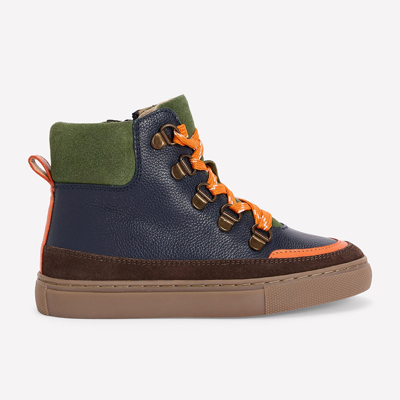 Kids Leather High Top Hiking Style Boots