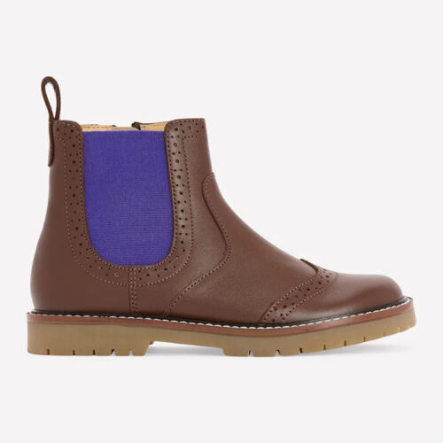 Kids Contrast Brogue Chelsea Leather Boots