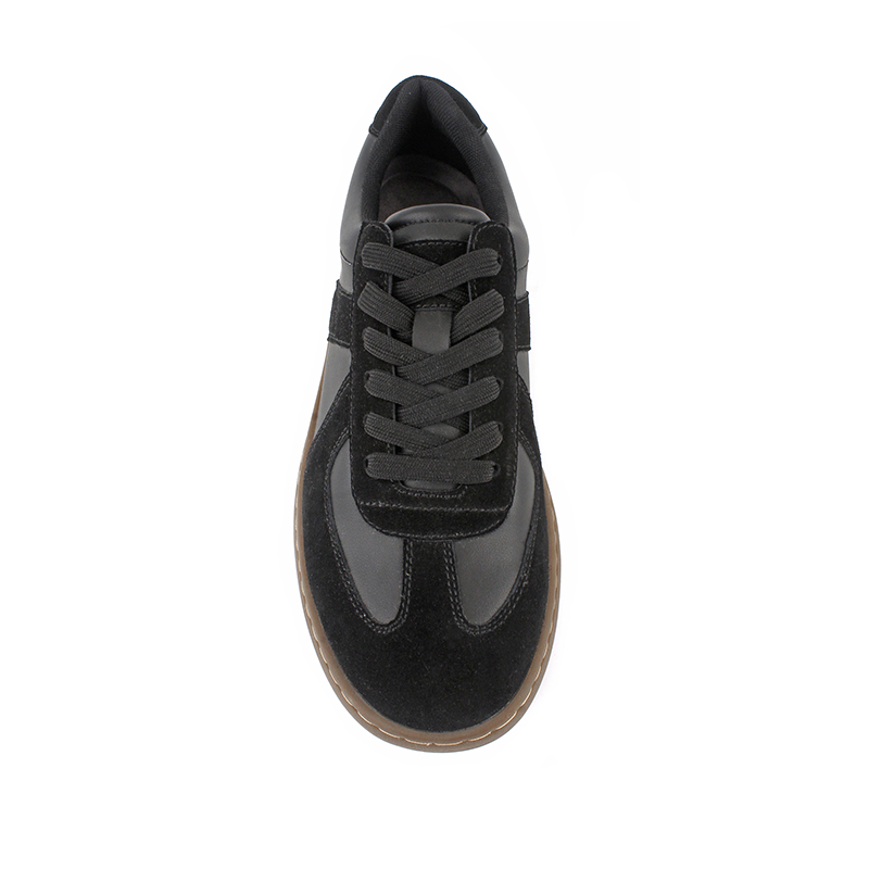 Tenis minimalistas retro negros para hombre, estilo Court Gum