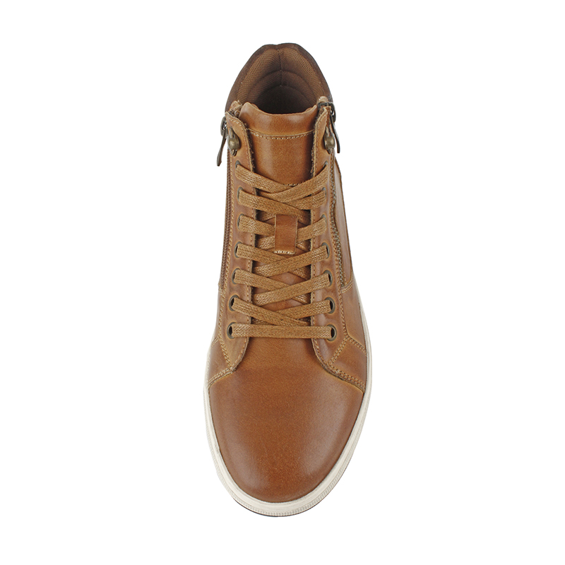 Men's Vintage Tan Leather High Cut Casual Trainers