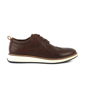 Zapatos derby casuales híbridos de cuero marrón con diseño brogue para hombre