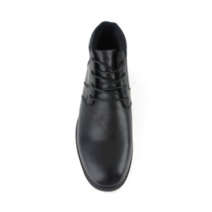 Bottes chukka en cuir noir pour homme, avec semelle contrastée