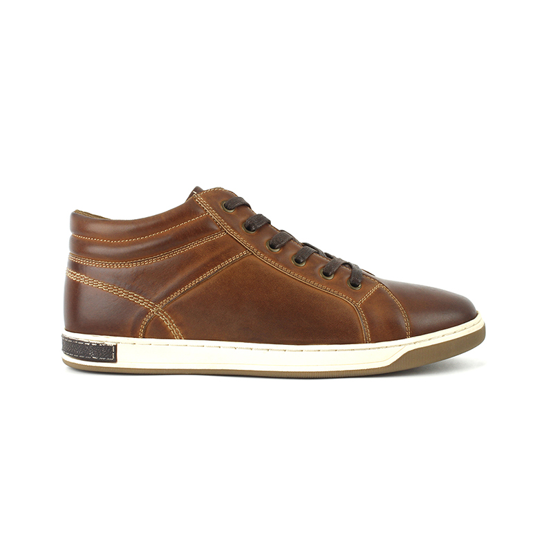Zapatos casuales de hombre de caña media de cuero bruñido de estilo vintage