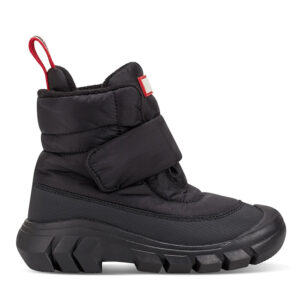 Bottes d'hiver imperméables à velcro pour enfants, noires
