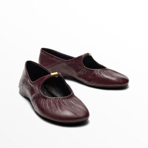 Gathered Mary Jane Flat Ballet Shoes