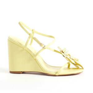 3D Floral Ankle Strap Wedge Sandals
