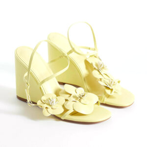 3D Floral Ankle Strap Wedge Sandals