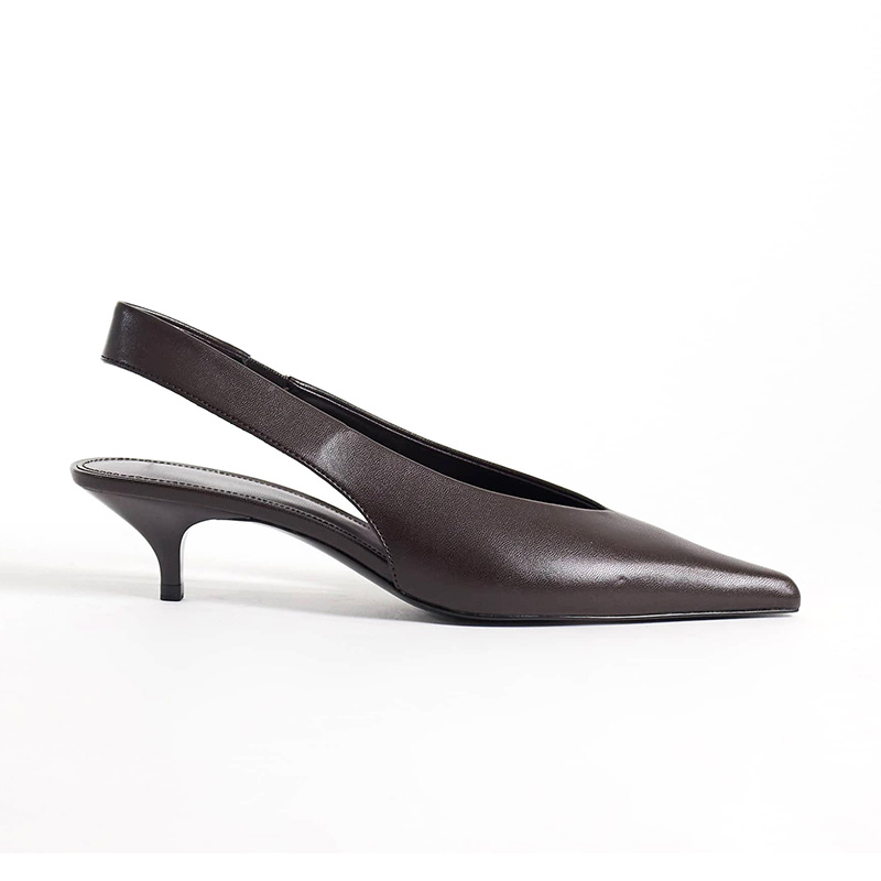 Pointed Toe Slingback Kitten Heels