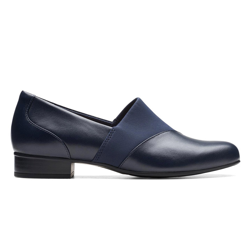 Zapatos sin cordones con punta redonda y tacón bajo de bloque