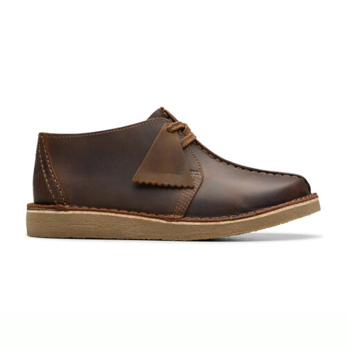 Dark Brown Kids Wallabee Style Oiled Leather Ankle Boots