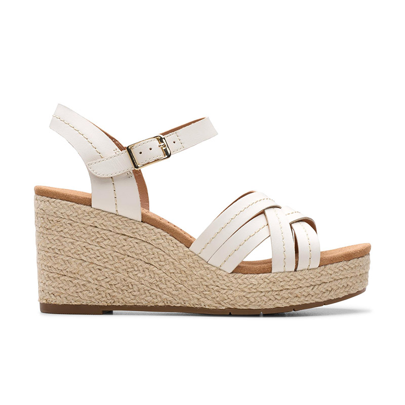 Woven Espadrille Wedge Leather Sandals