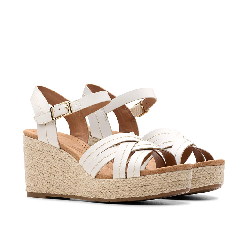 Woven Espadrille Wedge Leather Sandals