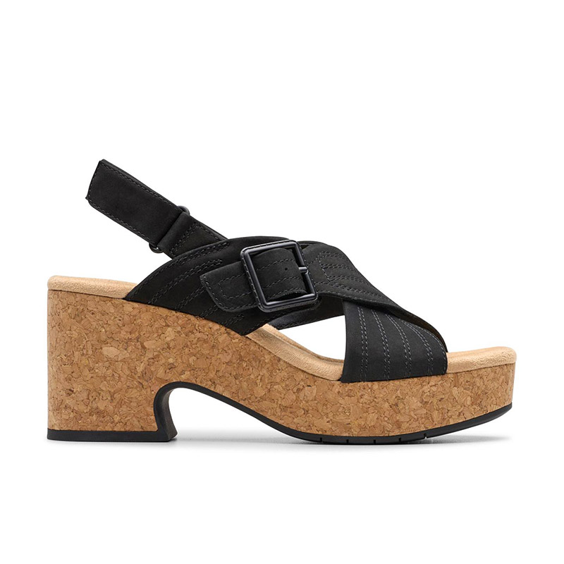 Sandalias de plataforma con cuña de corcho y tiras entrecruzadas