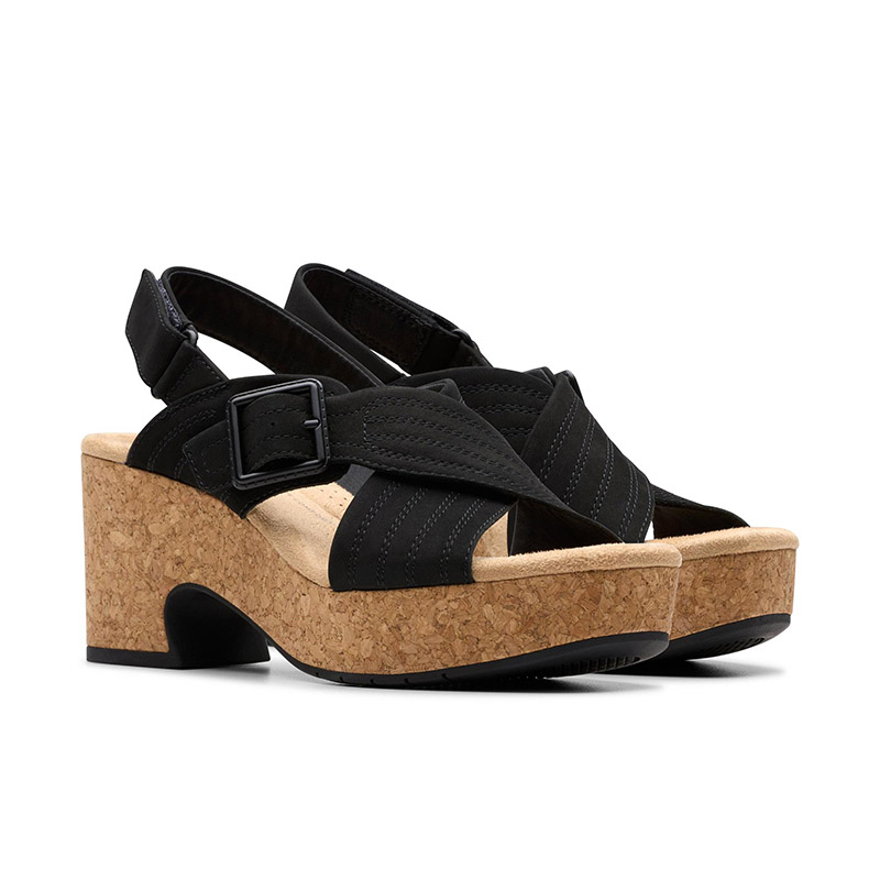 Sandalias de plataforma con cuña de corcho y tiras entrecruzadas