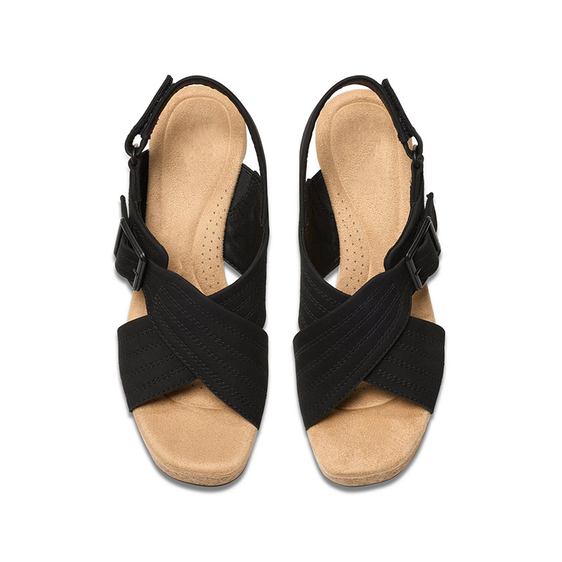 Sandalias de plataforma con cuña de corcho y tiras entrecruzadas