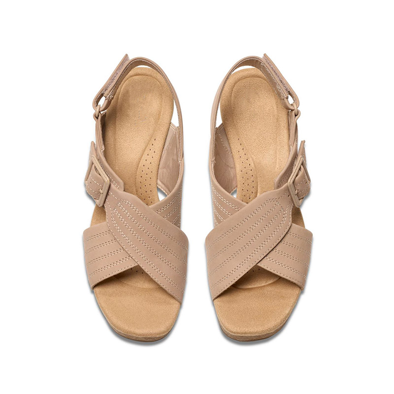 Sandalias de plataforma con cuña de corcho y tiras entrecruzadas