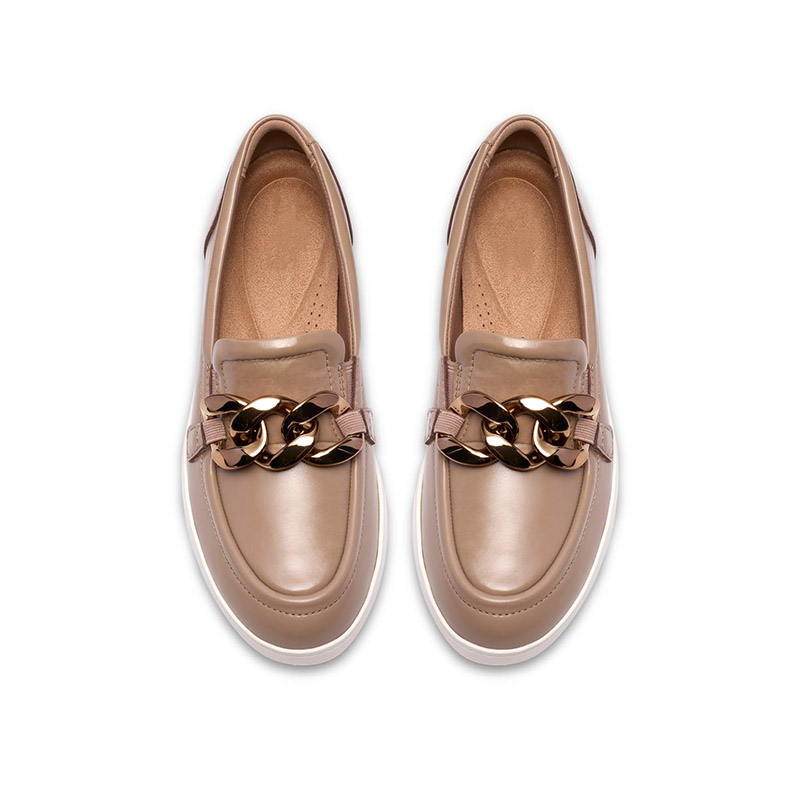 Mocasines de plataforma con adorno de cadena