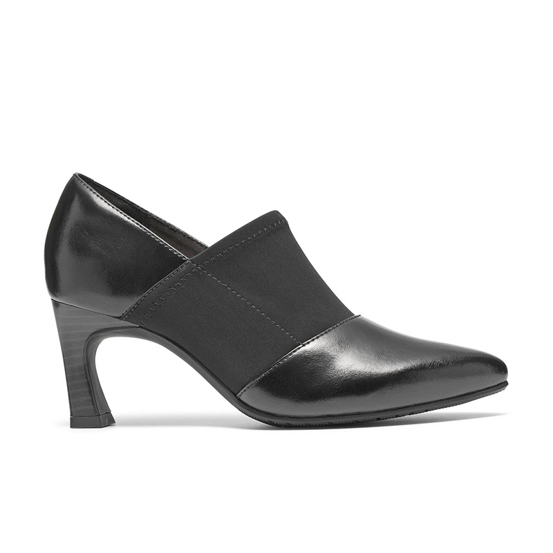 Pointed Toe Curved Block Heel Shooties
