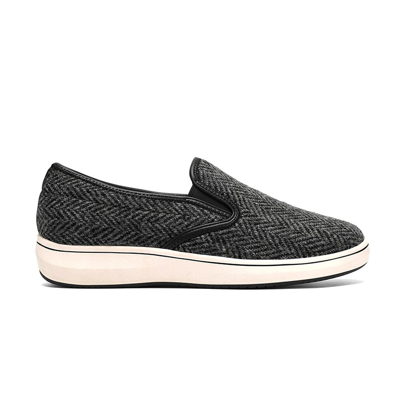 Herringbone Woven Slip-On Platform Sneakers