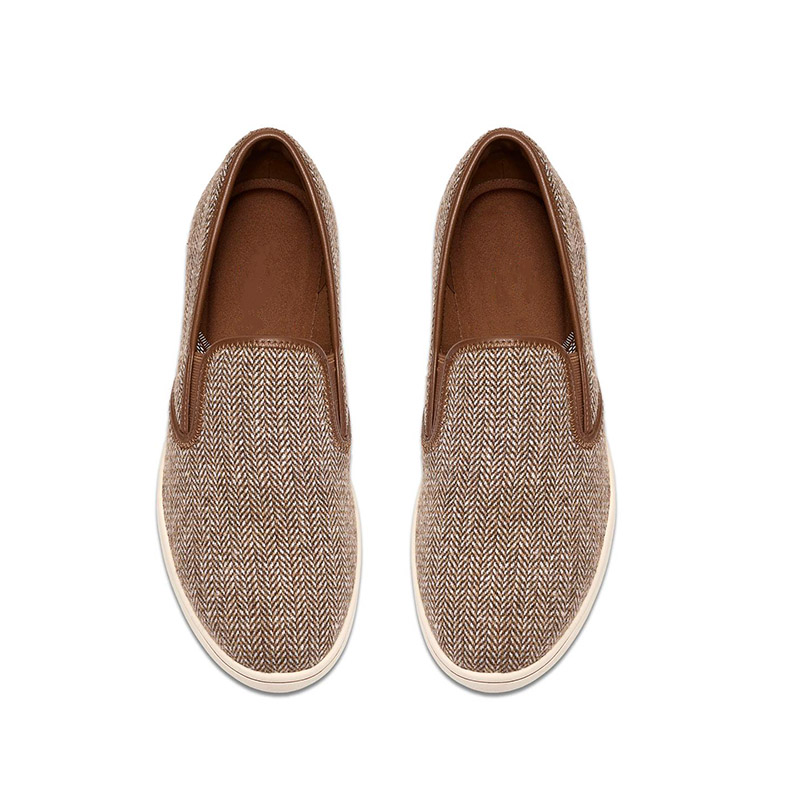 Herringbone Woven Slip-On Platform Sneakers