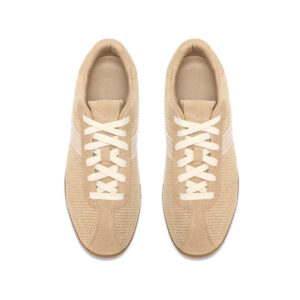 Knitted & Suede Retro Lace-Up Sneakers