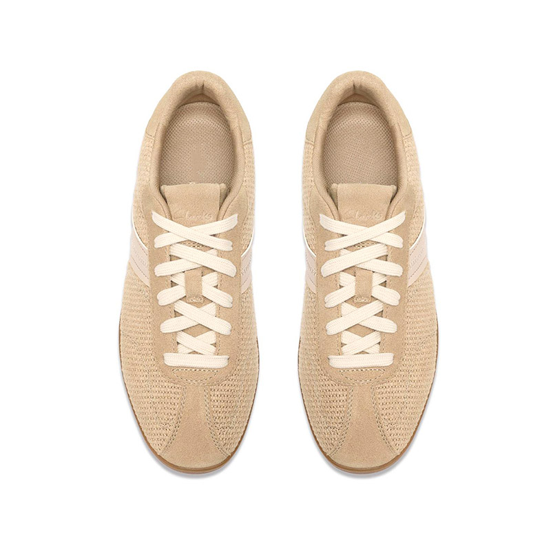 Knitted & Suede Retro Lace-Up Sneakers