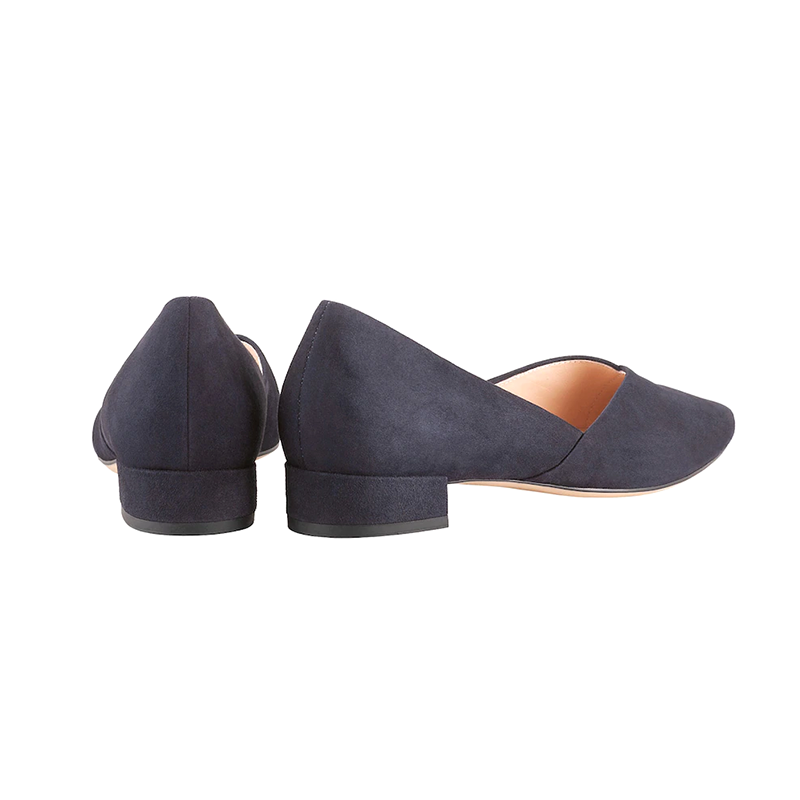 Zapatos de tacón bajo con punta cuadrada y corte en V