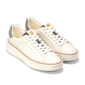 Houndstooth Panel Platform Lace Up Sneakers