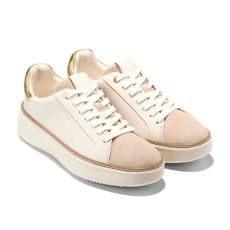 Mixed Material Platform Lace-Up Sneakers