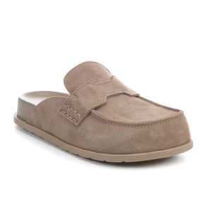 Zapatos tipo mules tipo penny loafers de gamuza