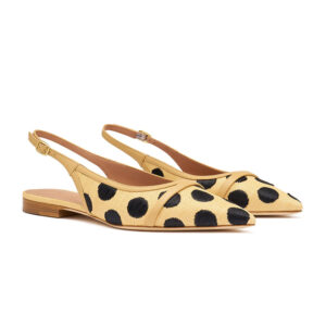 Polka Dot Pointed Toe Slingback Flats