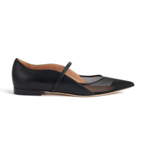 Ballerines Mary Jane à bout pointu en maille noire