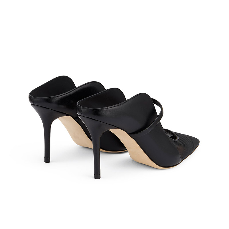 Mesh Panel Pointed Toe Stiletto Mules