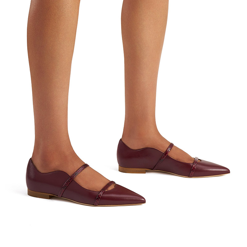 Ballerines Mary Jane à bout pointu et lanières entrecroisées