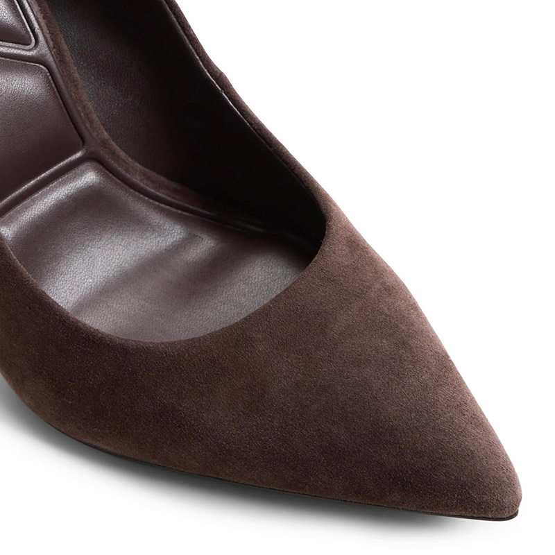 Dark Brown Suede Pointed Toe Stiletto Pumps