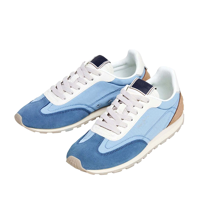 Tenis retro con cordones y diseño de bloques de color
