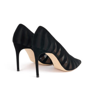 Mesh Panel Pointed Toe Stiletto Pumps