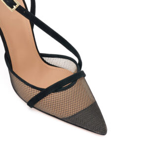 Mesh Pointed Toe Slingback Stiletto Heels