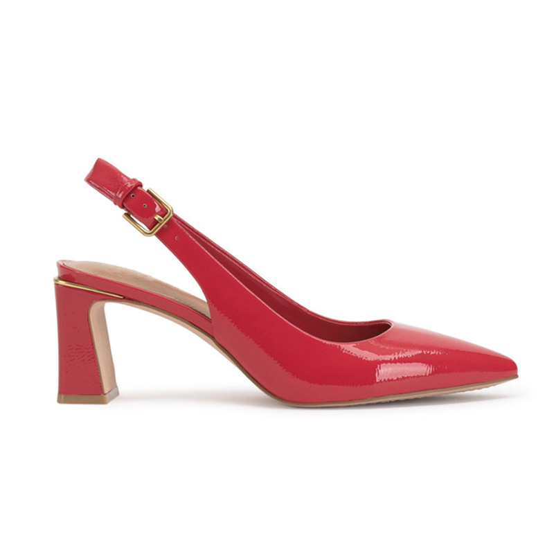 Pointed Toe Slingback Block Heel Pumps