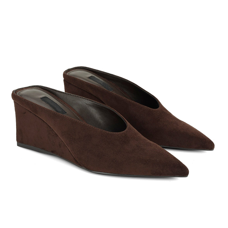 Pointed Toe Wedge Mules