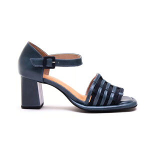Woven Strap Block Heel Ankle Strap Sandals