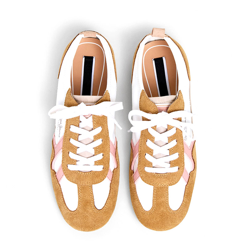 Mixed Panel Retro Lace Up Trainers