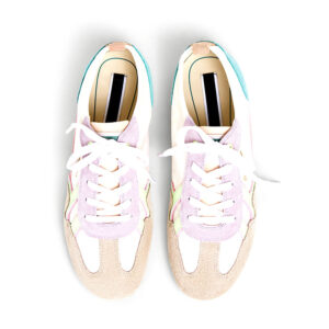 Mixed Panel Retro Lace Up Trainers