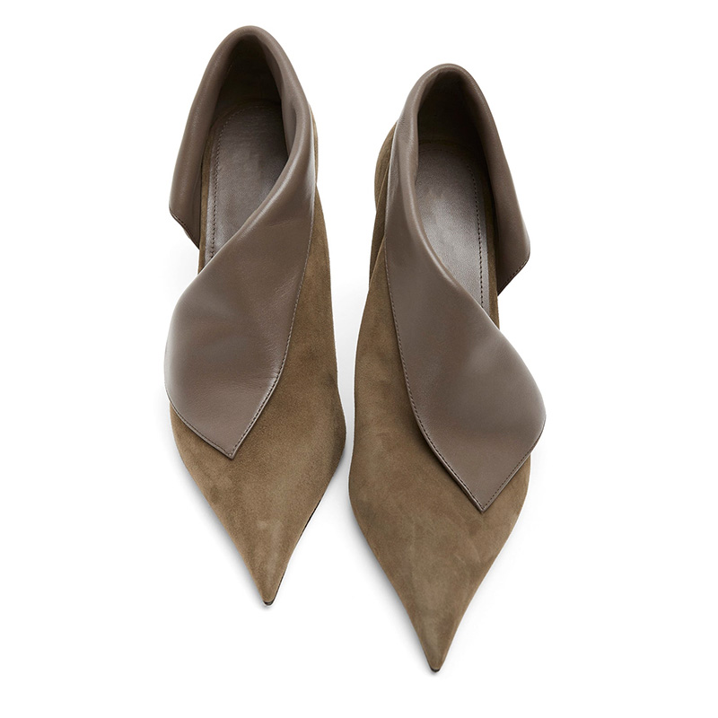 Pointed Toe Stiletto Heel Foldover Leather Booties