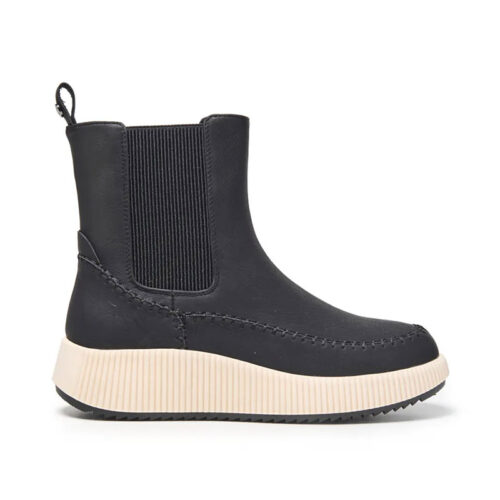 Ribbed Platform Chelsea Ankle Boots